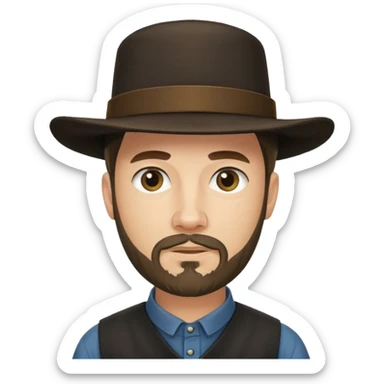 Amish man with goatee sticker