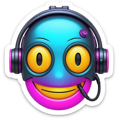 happy smiley in a cyberpunk style sticker