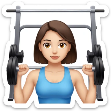 White girl with brown eyes brunette in gym sticker