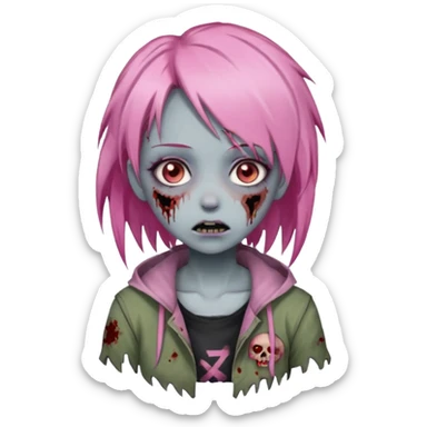 Anime Pink ZombieGirl She/Her sticker