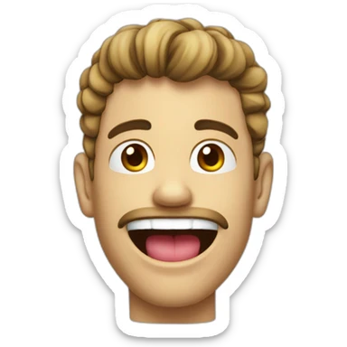 Tête avec le petit doigt dans la bouche sticker