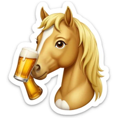 Cavalo bebendo cerveja sticker