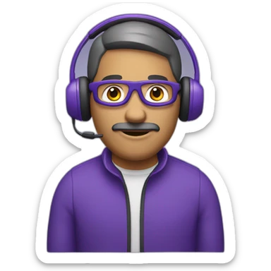 Full Purple man with headset sticker