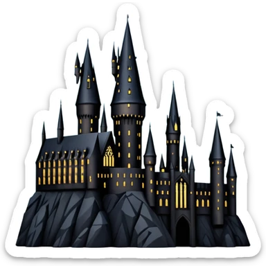 hogwarts castle on a starry night silhouette  sticker