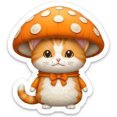 Cat in mushroom costume sticker