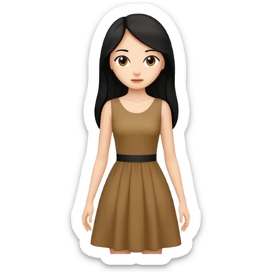 emoji de mujer morena pelo largo con cintura sticker