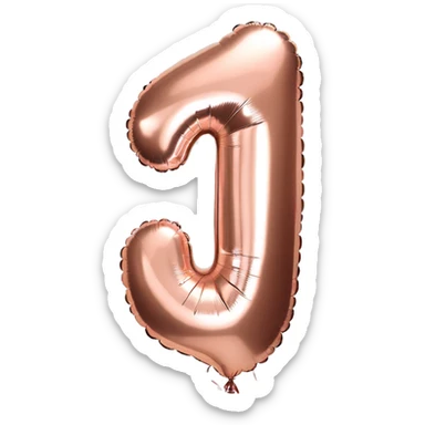 first birthday rose gold number ONE balloon  sticker
