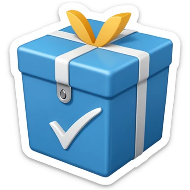 Checkmark in blue box sticker
