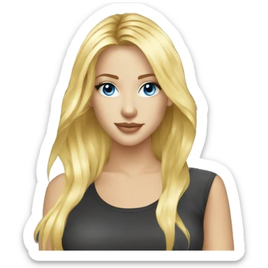 Female dj blue eyes blonde hair with turntables  sticker