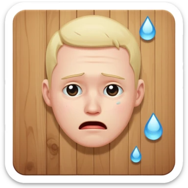 Crying male banging on the floor sticker