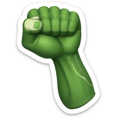 green arm with clenched fist and muscle forearm  sticker