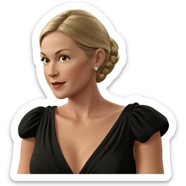 blonde girl in elegant dress sticker