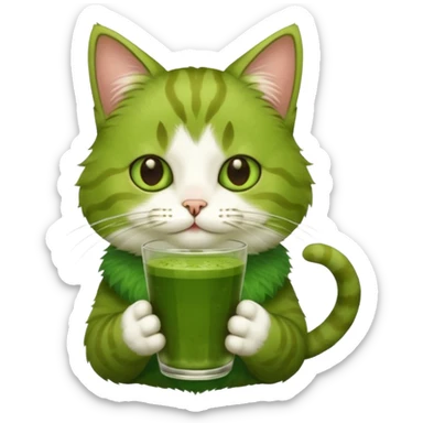 Cat drinking matcha sticker