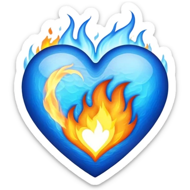 blue heart on fire emoji ❤️‍🔥 sticker