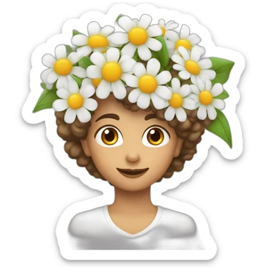 Garçon de 15 ans grand blanc au cheveux brun court qui tient un bouquet de fleurs sticker