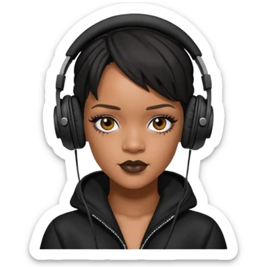 rihanna Black Headphones sticker