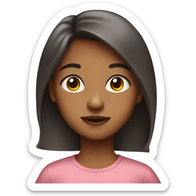 portrait of a medium-skinned girl sticker