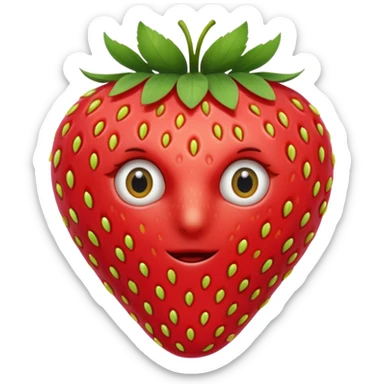 Strawbary elephant red real eye sticker