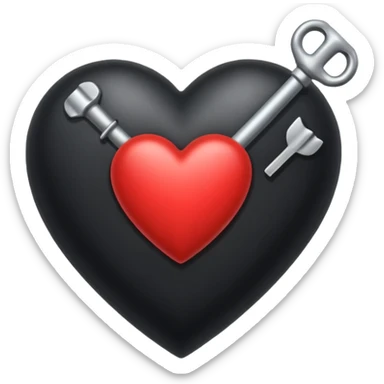 Corazón negro con una flecha sticker