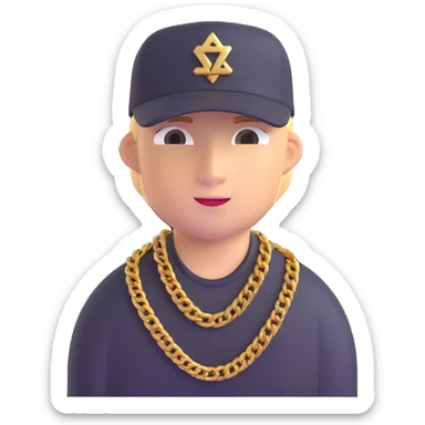 Brazilian rapper Chefin with cap and gold chain sticker