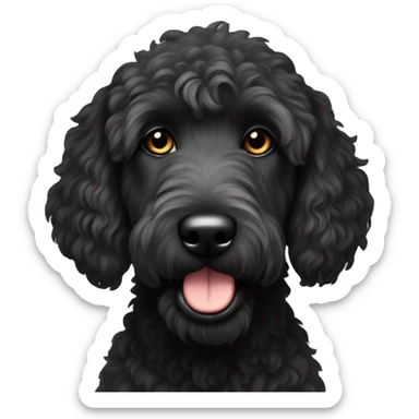 Black golden doodle without brown on face sticker
