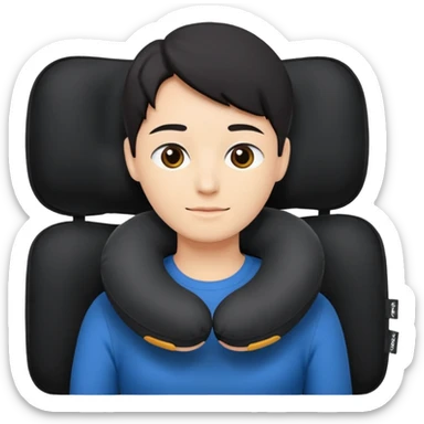 black Travel Neck Pillow sticker