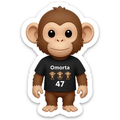 Monkey saying Omerta 47 ! With a black shirt having 3 monkeys one covering his mouth other one  covering his ears and other one covering his eyes sticker