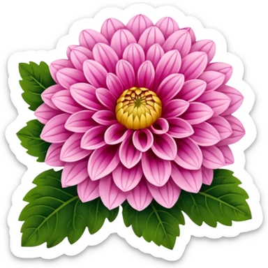 super realistic pink dahlia sticker