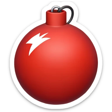 i need a custom emoji for my discord bot. the emoji must be minimal style and the color red with fade to a darker red color. background black and remember the style very minimal and modern web look. the emoji is 💣 sticker