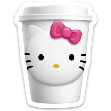 hello kitty empty cup sticker