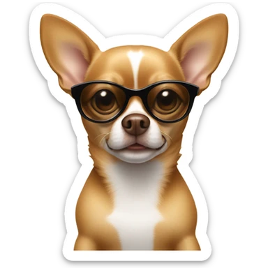 Brown chihuahua with sunglasses sticker