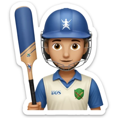 Person playing cricket sticker