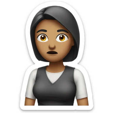 Angry annoyed woman sticker