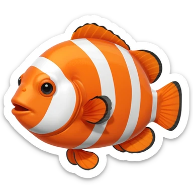 Clown fish in coral in the aquarium sticker
