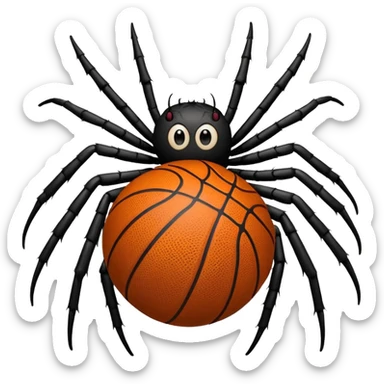 A spider with a basketball sticker