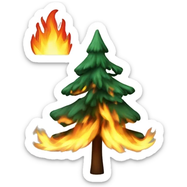 Fir tree fire sticker