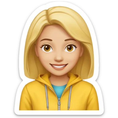 yellow woman assistant smiling sticker