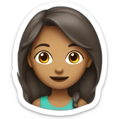 Fille chatain sticker