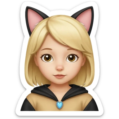 blonde girl kid in cat costume sticker