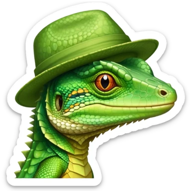 lezard avec un chapeau sticker