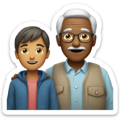 Grandpa and grandchild sticker