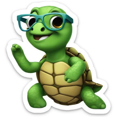 Turtle in cool glasses sticker