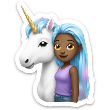 cute girl with a unicorn sticker