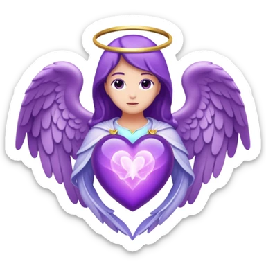 A Purple Heart surrounded by sacred Angels  sticker