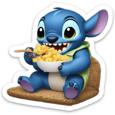 Stitch eating sticker