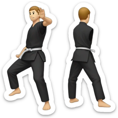 aikido stand up no hat black pant sticker