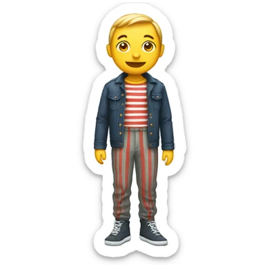 Puh with striped trousers sticker