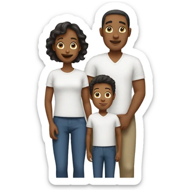 Family with two sons sticker