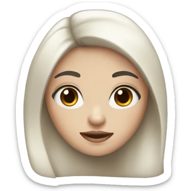 Girl with black hair with red roots and blue eyes  sticker