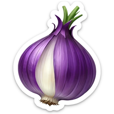 dried purple onion single sphere sticker